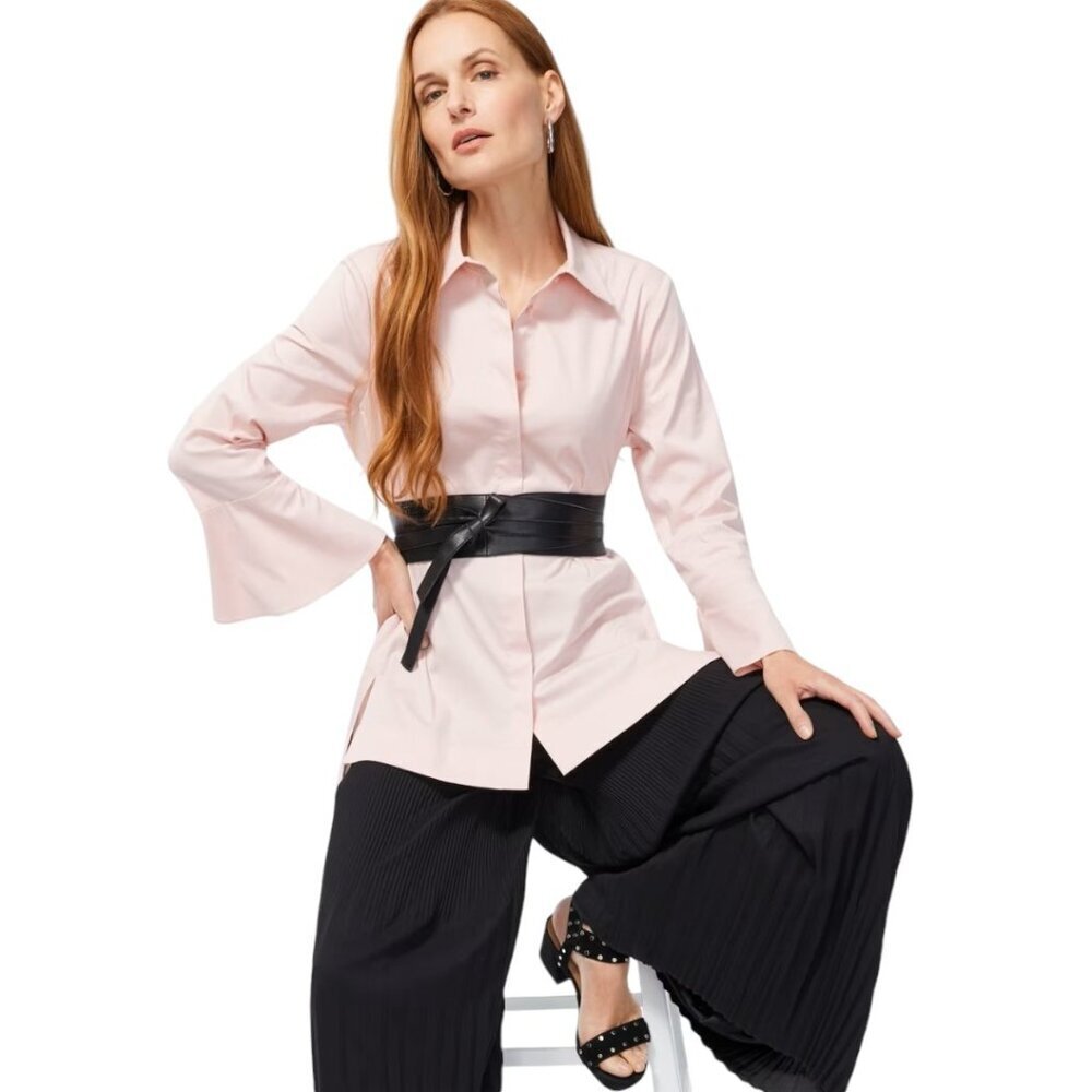 Chico's Black Label Poplin Tunic, Size 10, Pink, NWT
